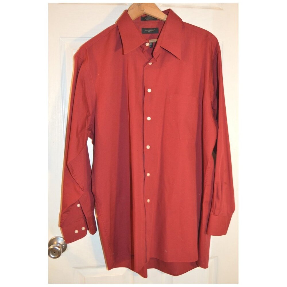 Covington Easy Care Men's Size L (32-33) 16-16-1/2 Red Long Sleeve Dress Shirt